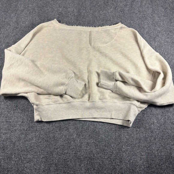 Free People Sweatshirt Women's Medium‎ Ivory Sexy Crop Soft Comfy Pullover - Picture 7 of 7